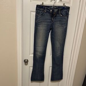 American Eagle Outfitters Boot Cut Blue Jeans with Vintage Fading